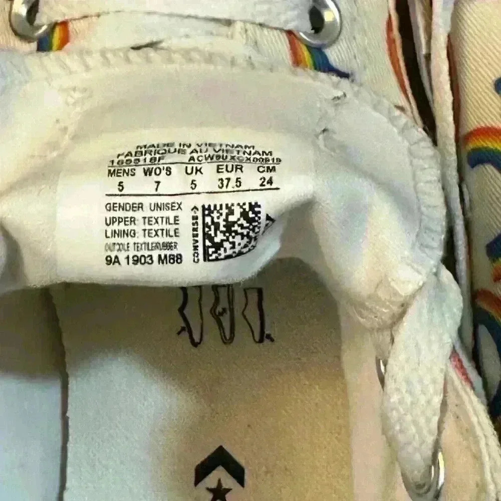 Converse Low-Top Rainbow Pattern Cap Toe Sneakers… - image 4